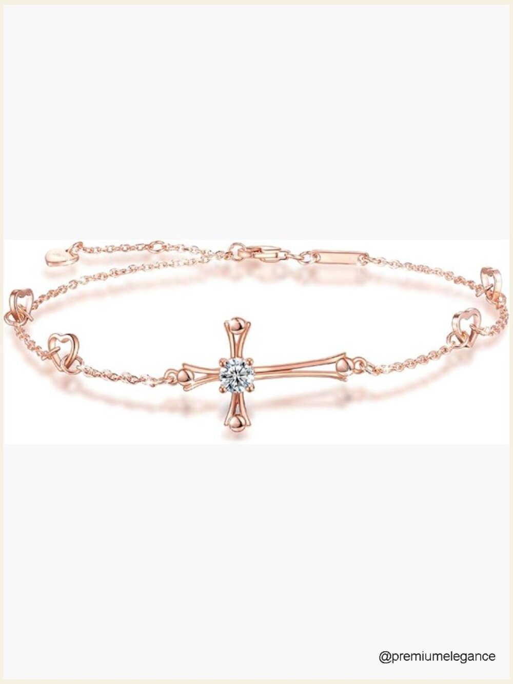 925 Sterling Silver Cross Ankle Bracelet Adjustable Charm Foot Anklet